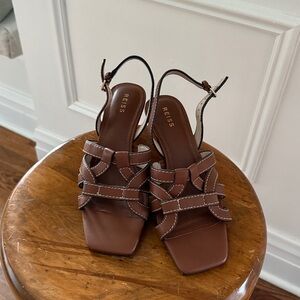 Reiss Chocolate Brown Strappy Sandals NWOT